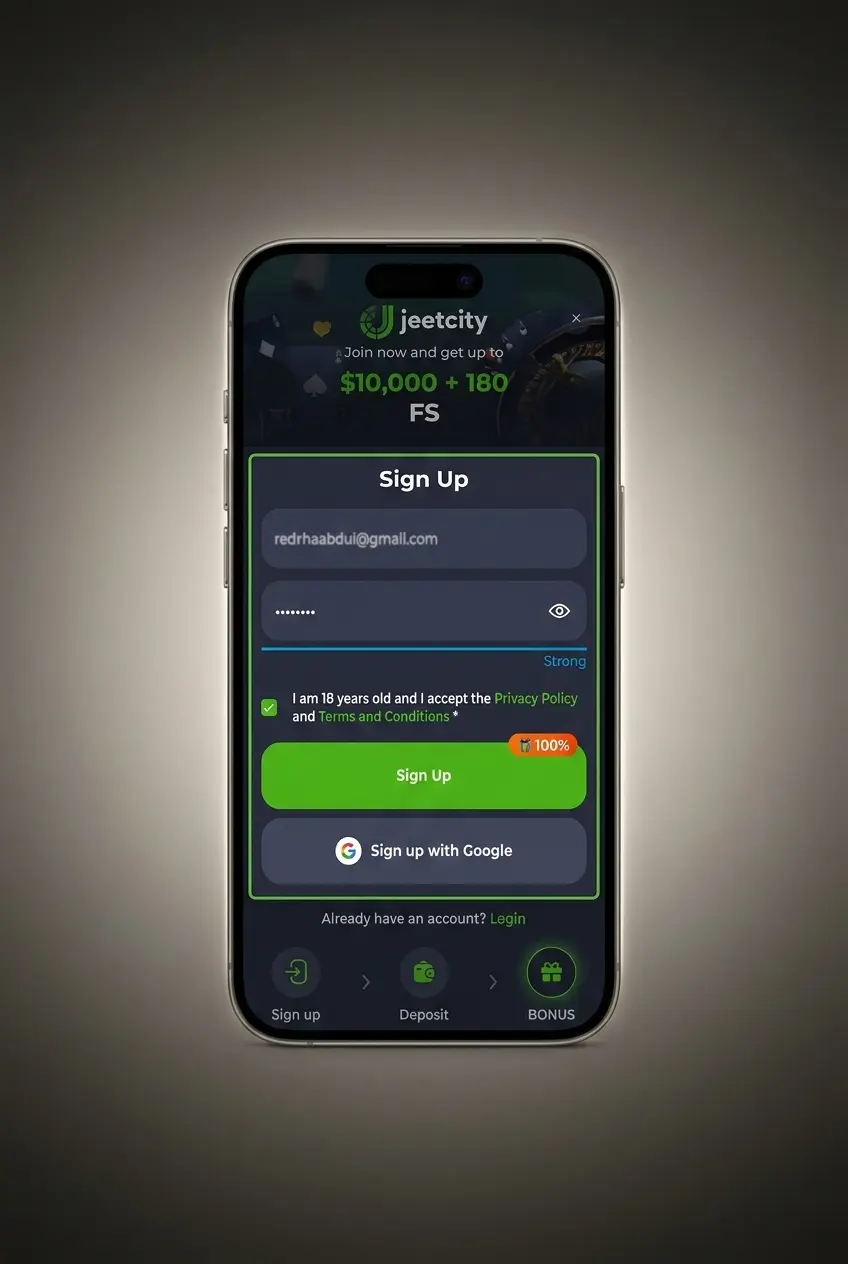 Account verification process on JeetCity