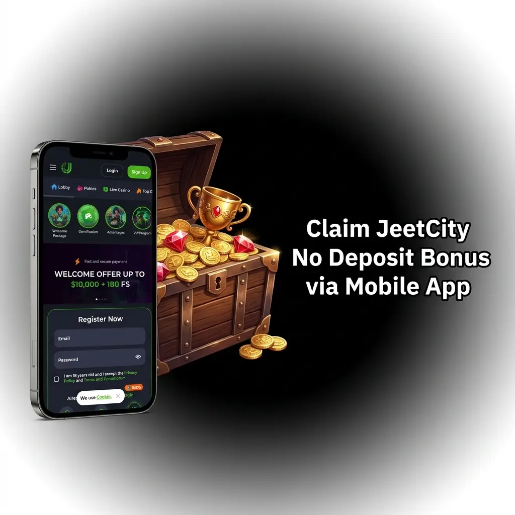 JeetCity mobile app no deposit bonus screen