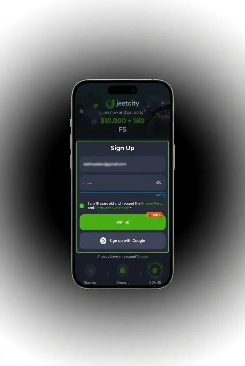 JeetCity deposit screen for Australian players