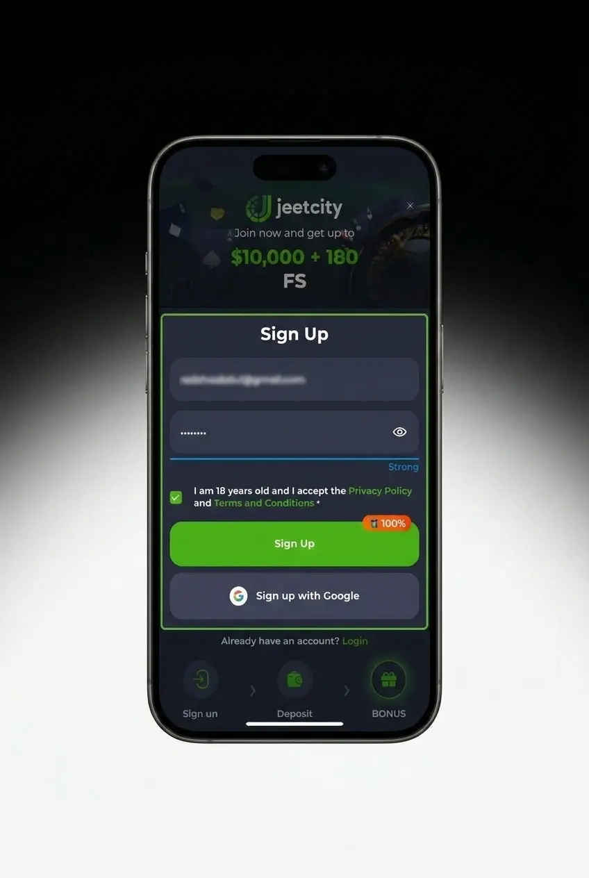 Steps to claim the JeetCity no deposit bonus