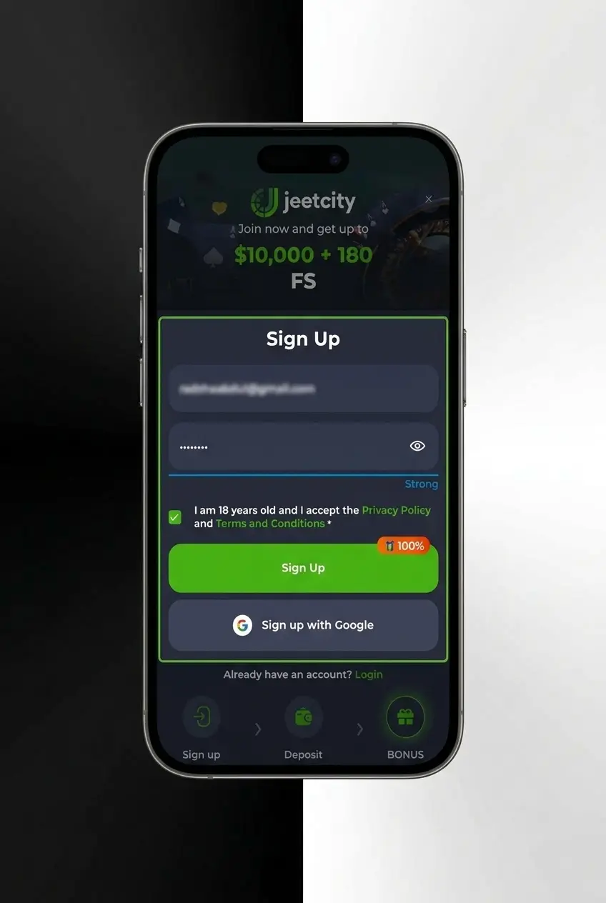 Steps to claim the JeetCity registration bonus