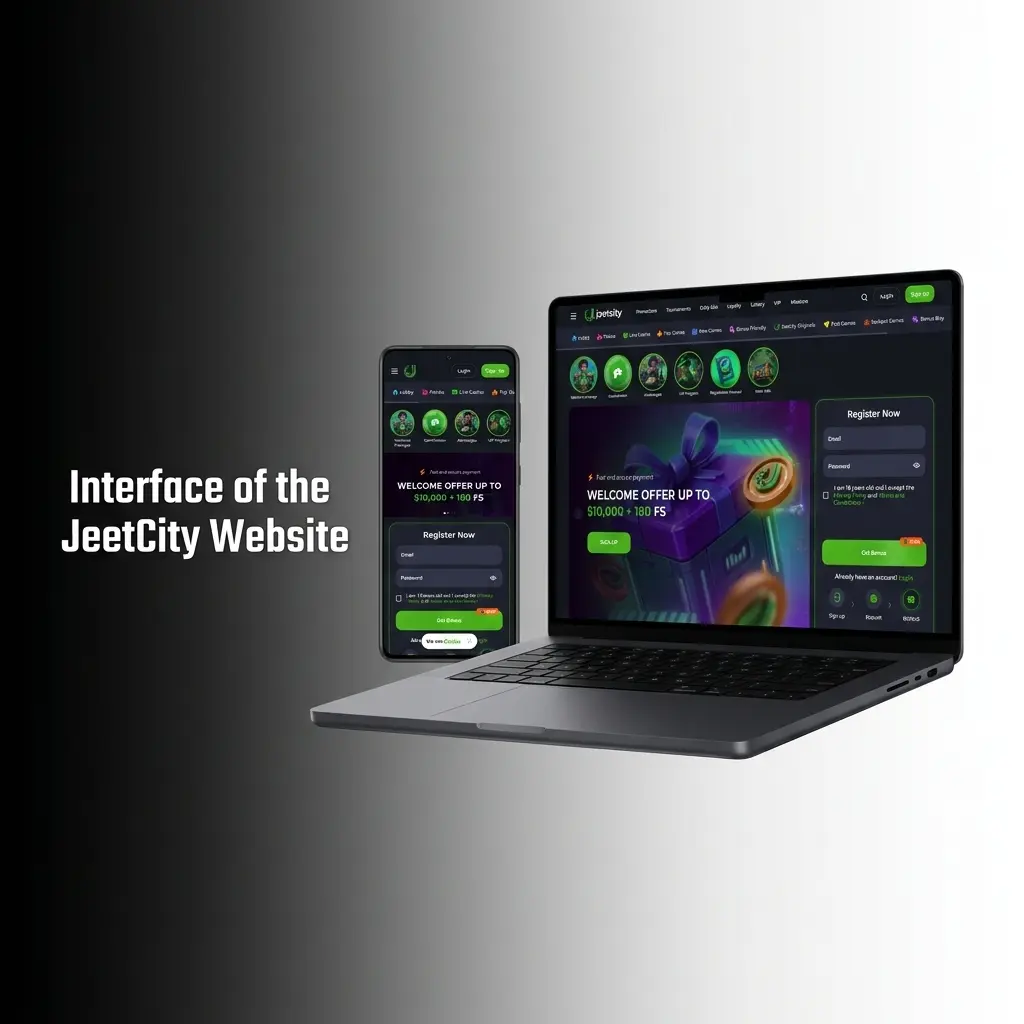 JeetCity website top navigation bar and account balance