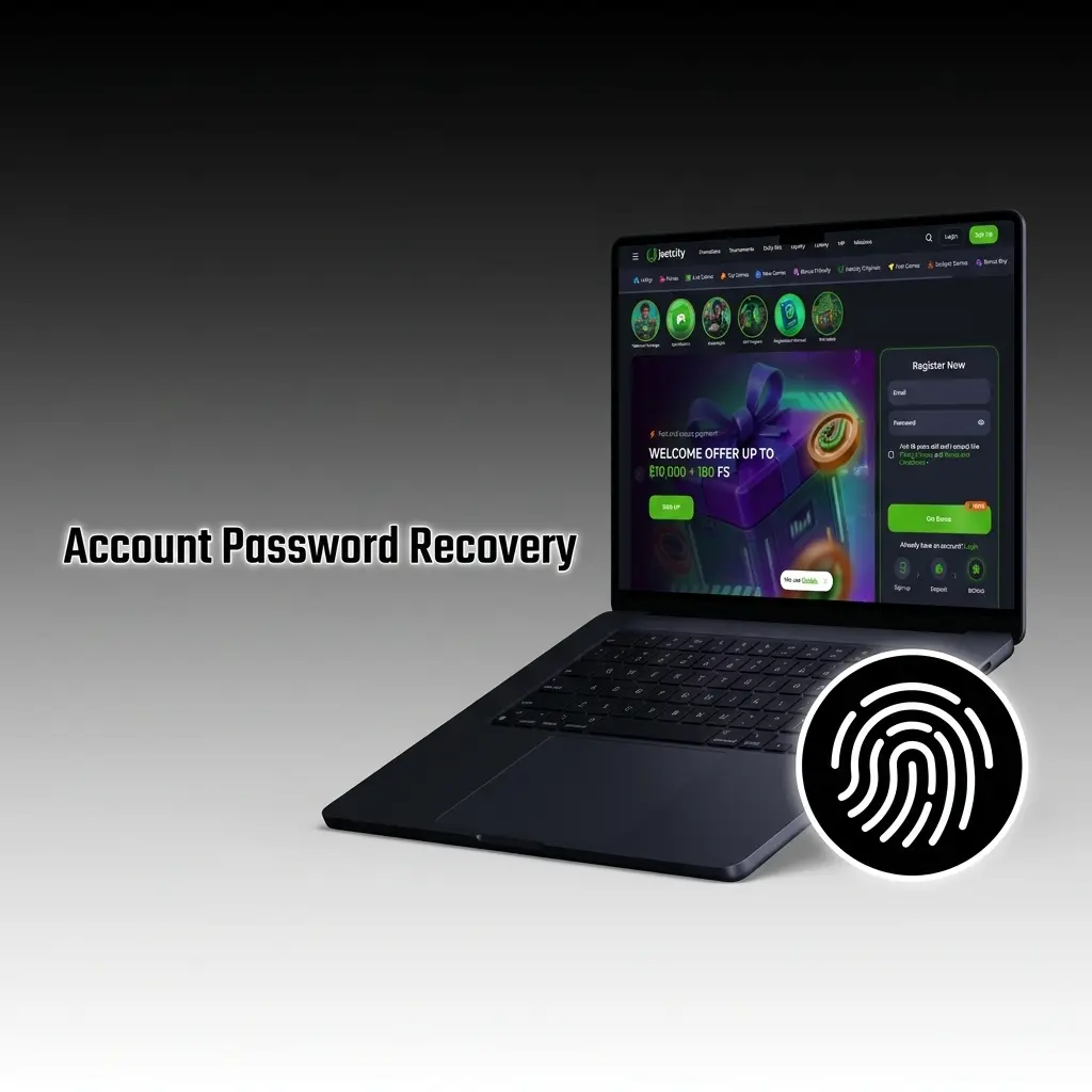 Password recovery steps on the JeetCity login page