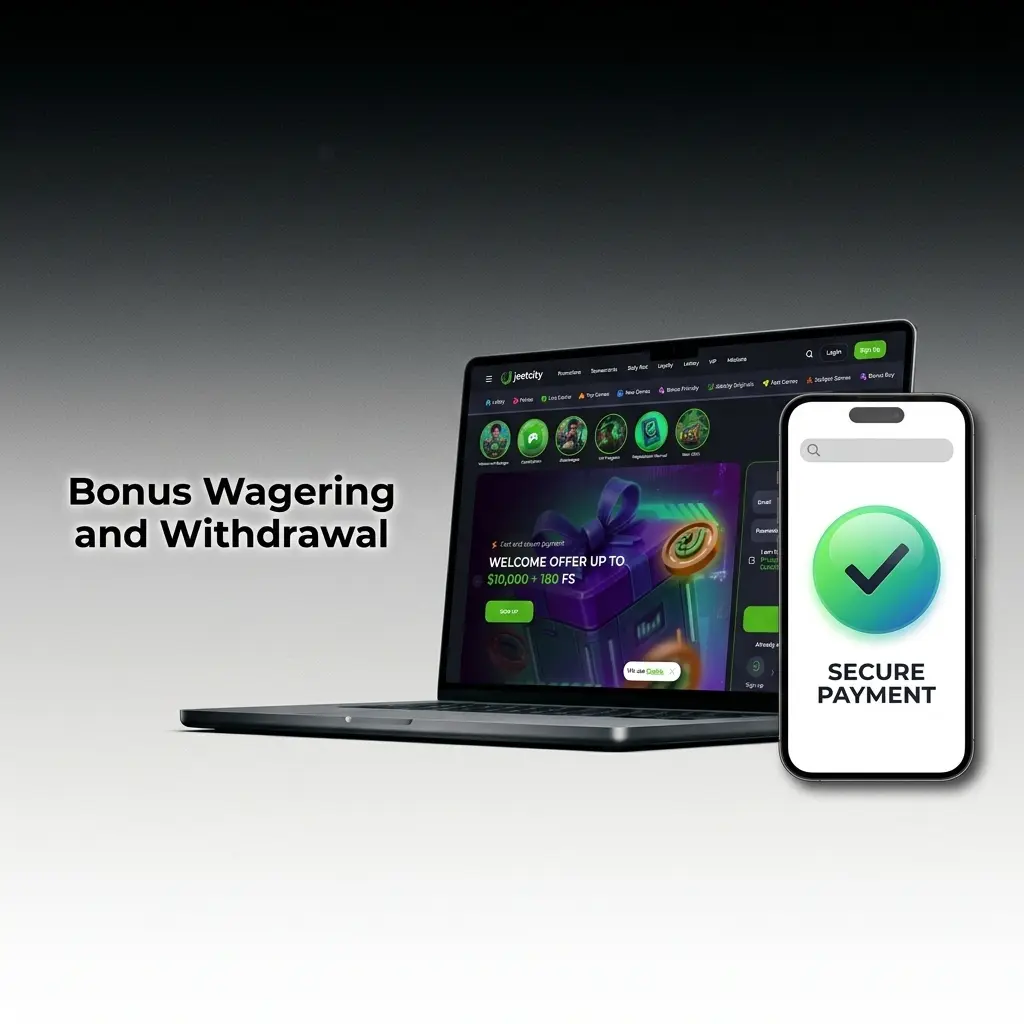 Bonus wagering and withdrawal process at JeetCity