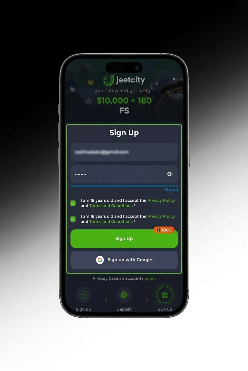 Steps to claim a JeetCity bonus in Australia
