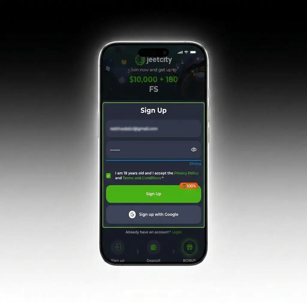 Steps to claim the JeetCity welcome bonus
