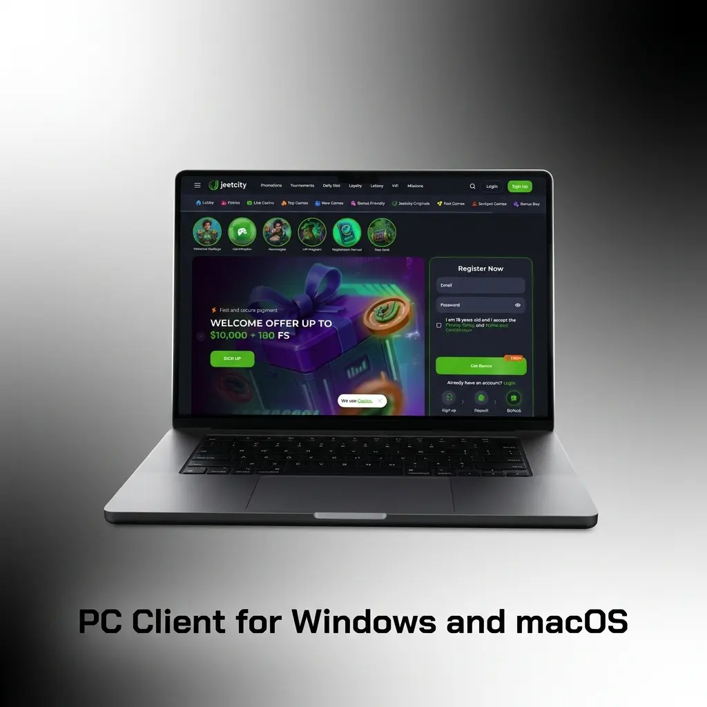 JeetCity website running in a browser on a desktop computer