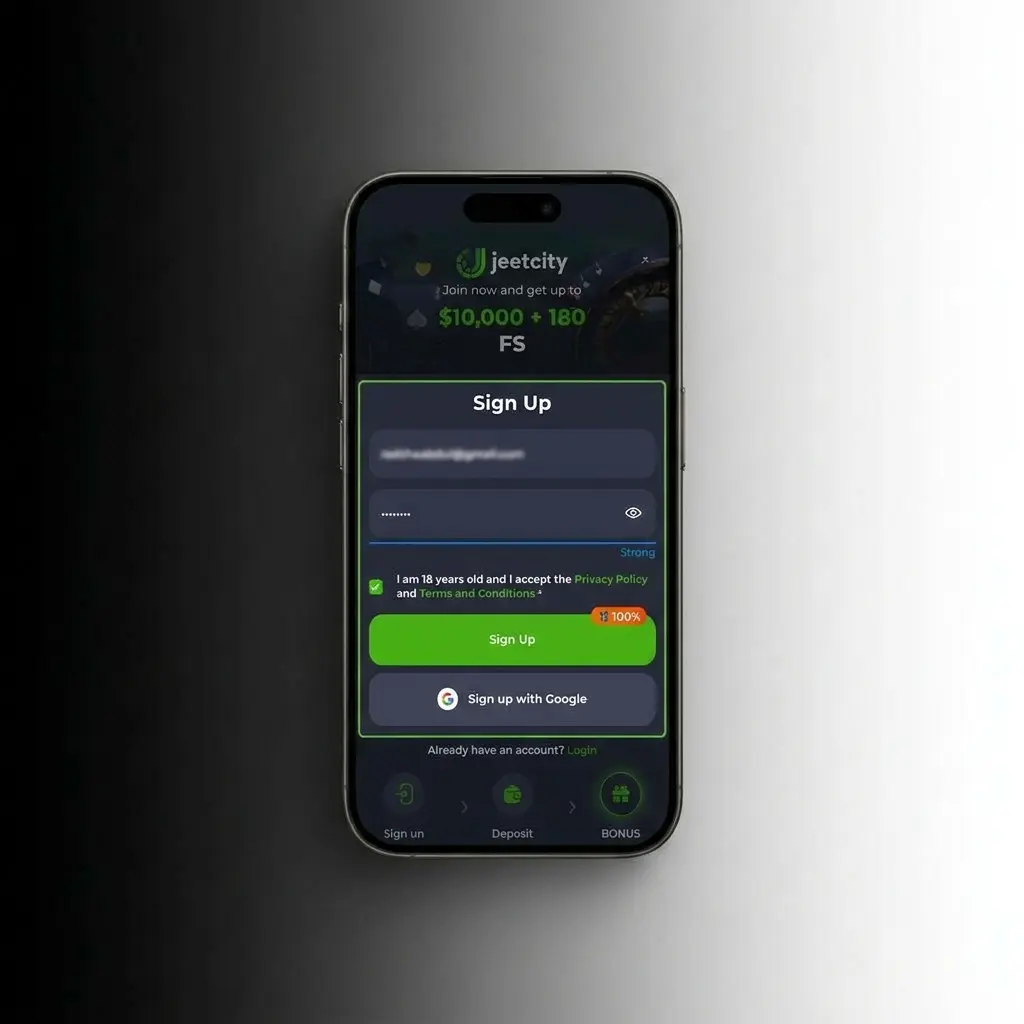 JeetCity account verification screen