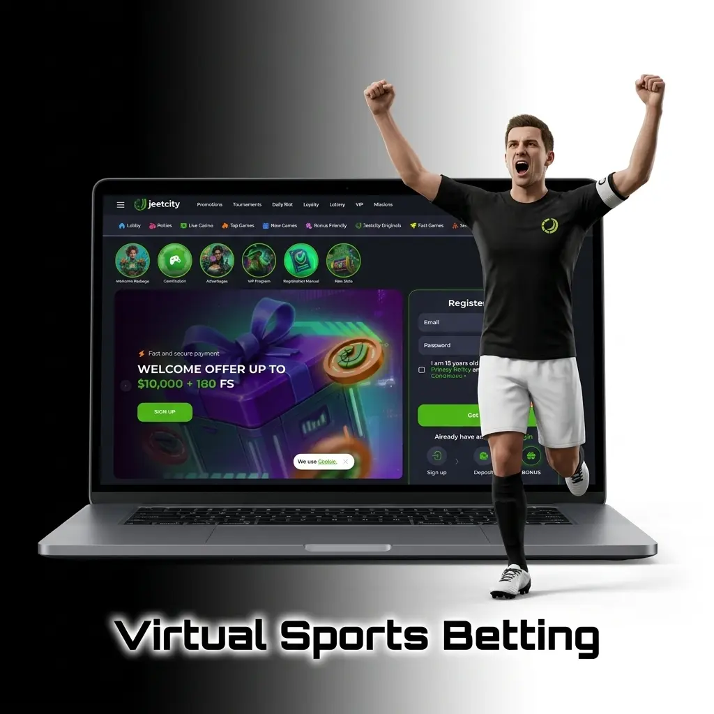 Virtual sports betting event in progress