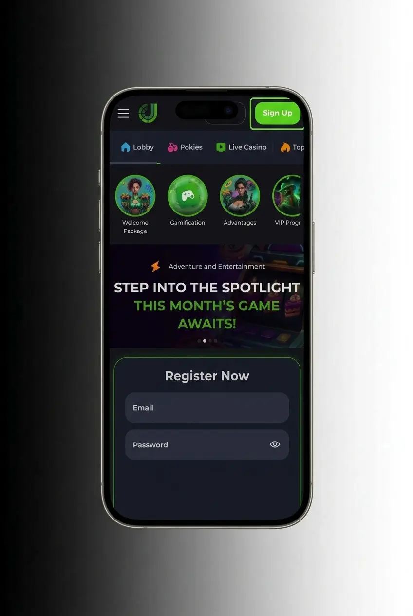Player registering on the JeetCity app